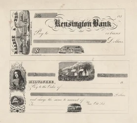 Sedel för Kensington Bank, 1850
